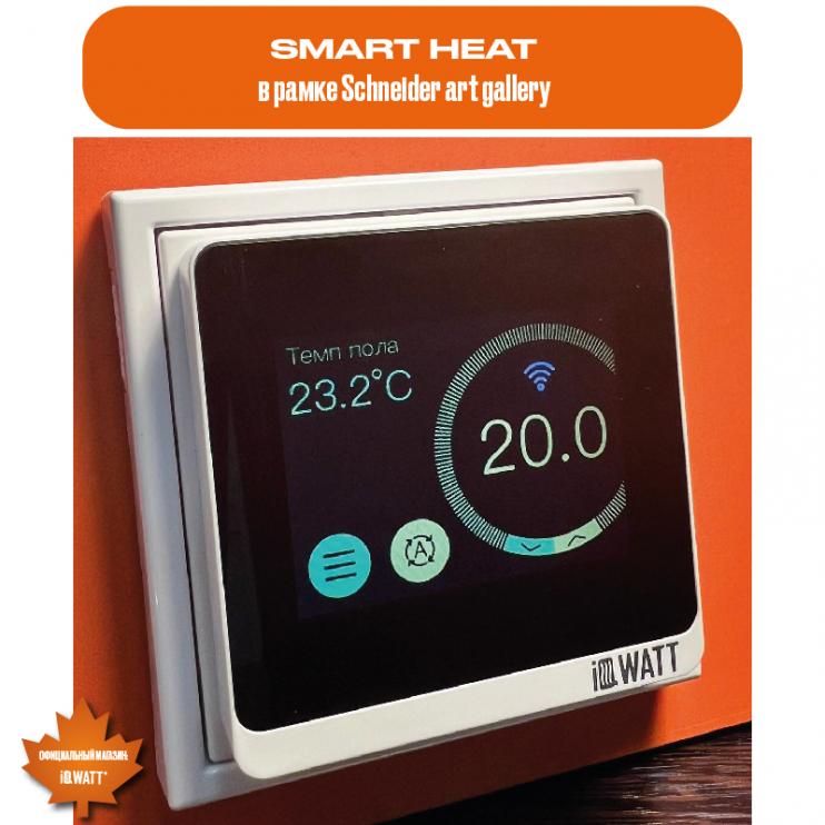 Программируемый терморегулятор с цветным сенсорным TFT дисплеем SMART HEAT Wi-Fi BLACK и голосовым управлением Алиса