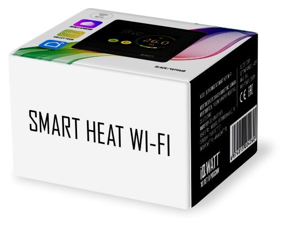Программируемый терморегулятор с цветным сенсорным TFT дисплеем SMART HEAT Wi-Fi BLACK и голосовым управлением Алиса